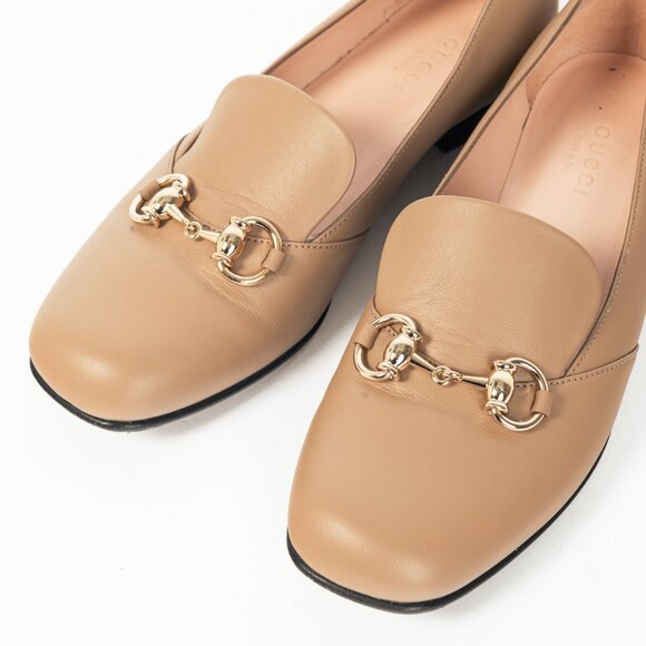 Gucci Beige Horsebit Leather Loafers - Picture 7 of 11